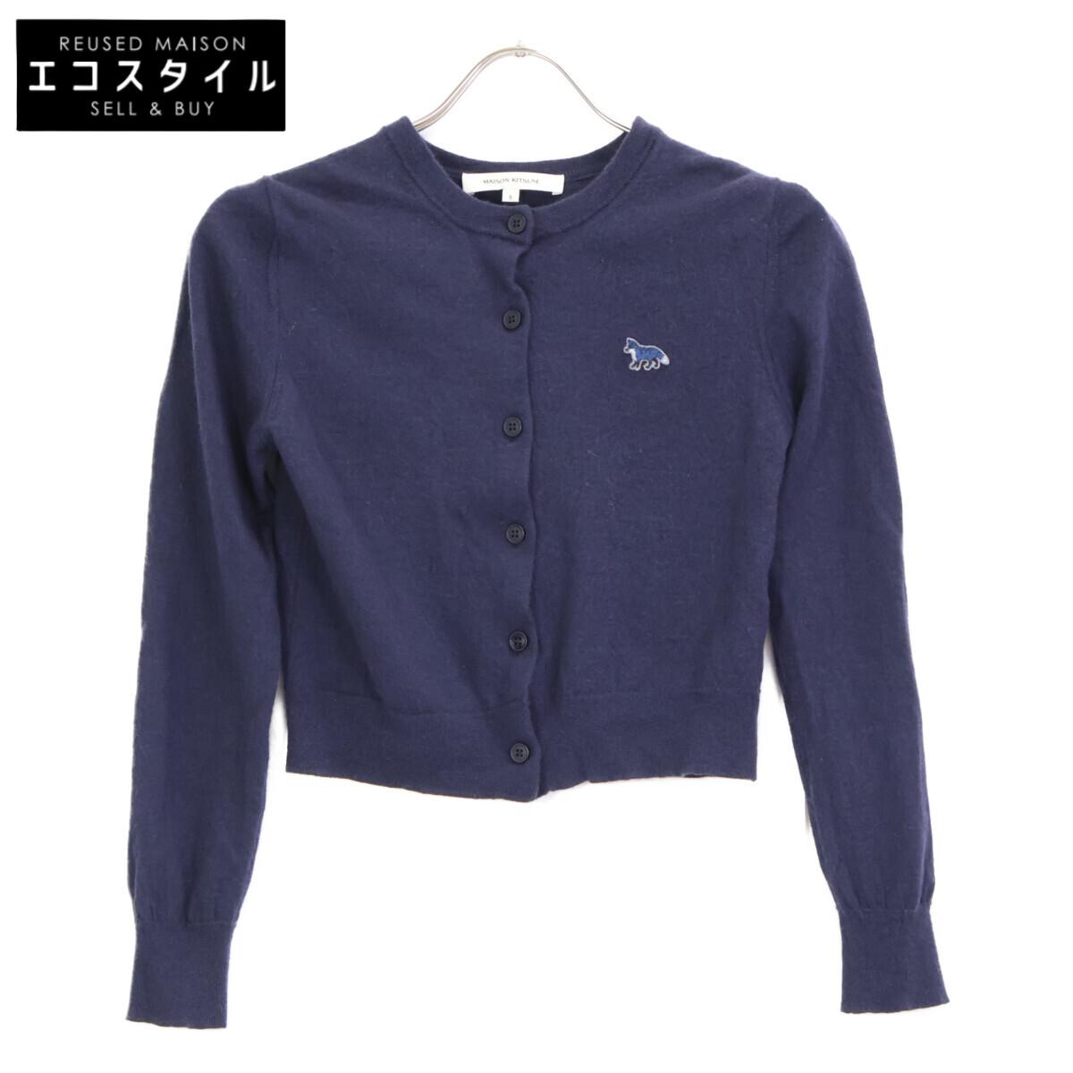 

MAISON KITSUNE MW00507KT1036 Navy Baby Fox Patch Cardigan tops S NavyUsed