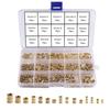 YFFSFDC Knurled Nuts, 330-Piece Set, M2, M3, M4, M5, Brass, Built-in Nuts, Injection Molded Round Insert Nuts