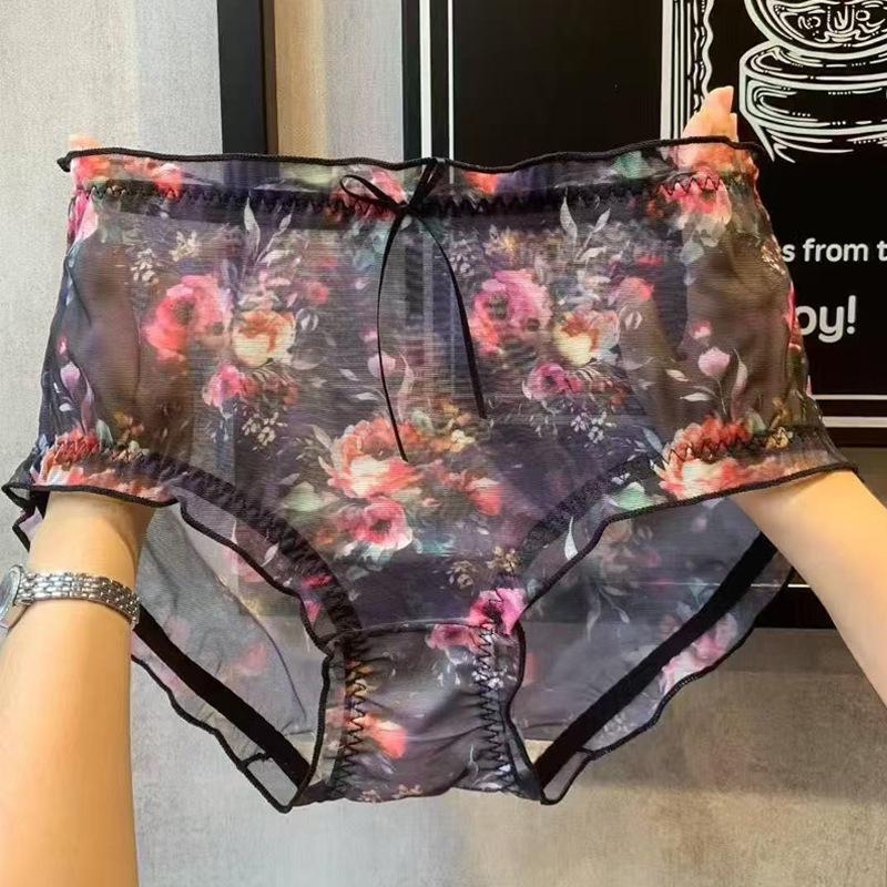 

Сетчатые трусики большого размера с леопардовым принтом - Сексуальные, Дышащие, Средняя посадка, Прозрачный треугольный дизайн One Size 110-160