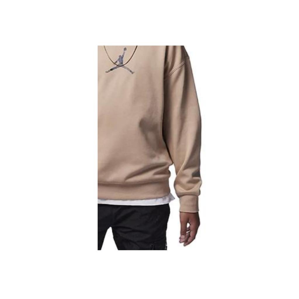 Jordan Logo Round Neck Long Sleeve Casual Sweatshirt Kids Sweatshirt Khaki FZ6145-200