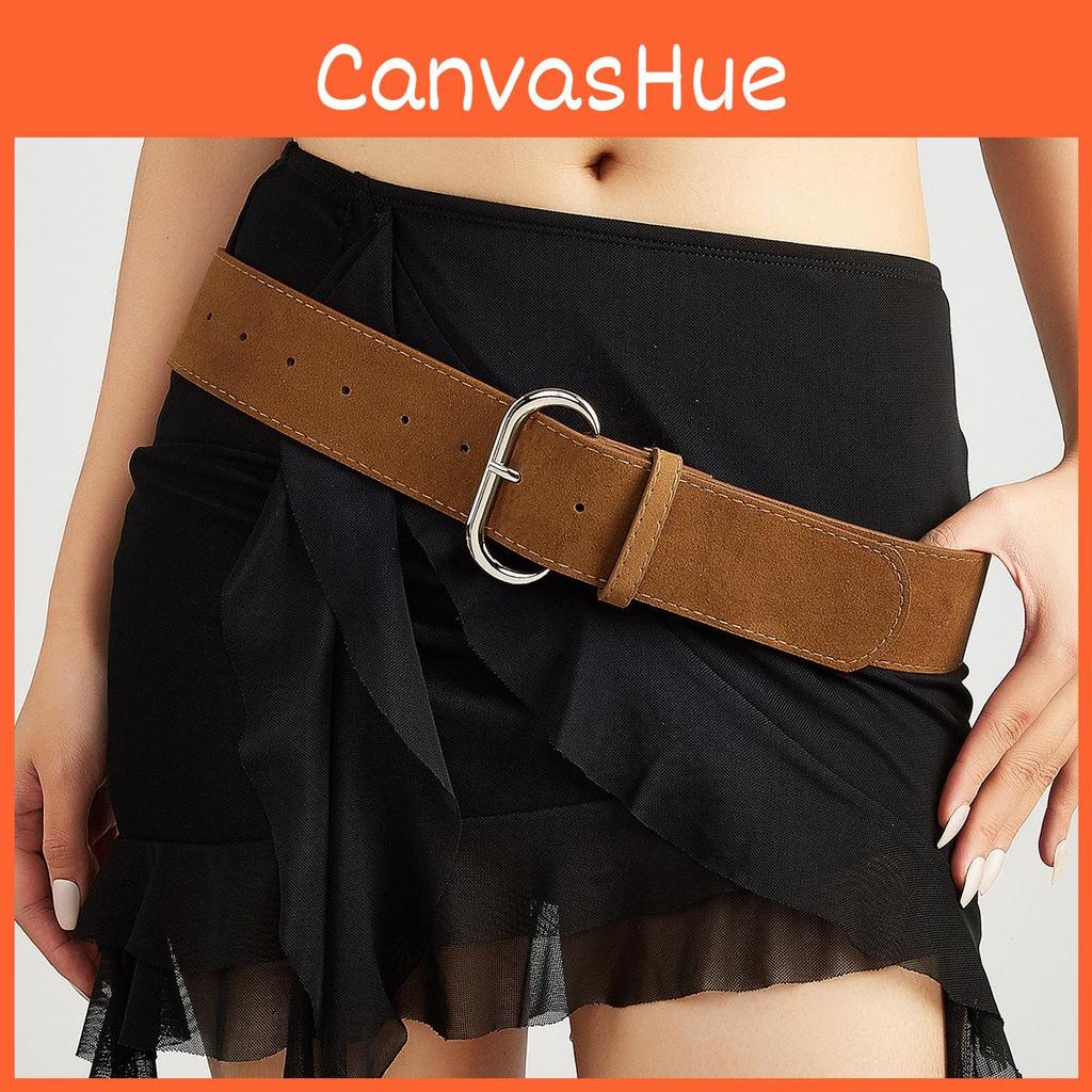 Street Style Solid Color Suede Women Casual Wide Belt For Trendy Womens Accessories