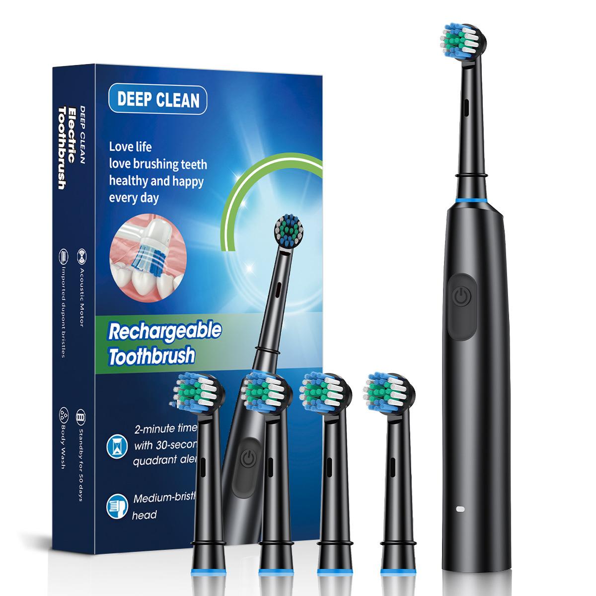 Electric Toothbrush Rotary Rechargeable Toothbrush for Adults Rotating Electric Toothbrushes with 8 Soft Brush Heads Box