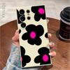 Black Flower Printed Phone Case For Samsung Galaxy Note 10 20 Lite S25 S24 S23 S22 Plus S21 S20 Ultra FE Plus 5G Anti-fall Cover
