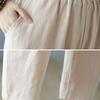 M-4XL Sommerhose mit elastischer Taille für Damen, lässig, einfarbig, Baumwolle und Leinen, knöchellang, Hose für Damen, hochwertige Baggy-Hose