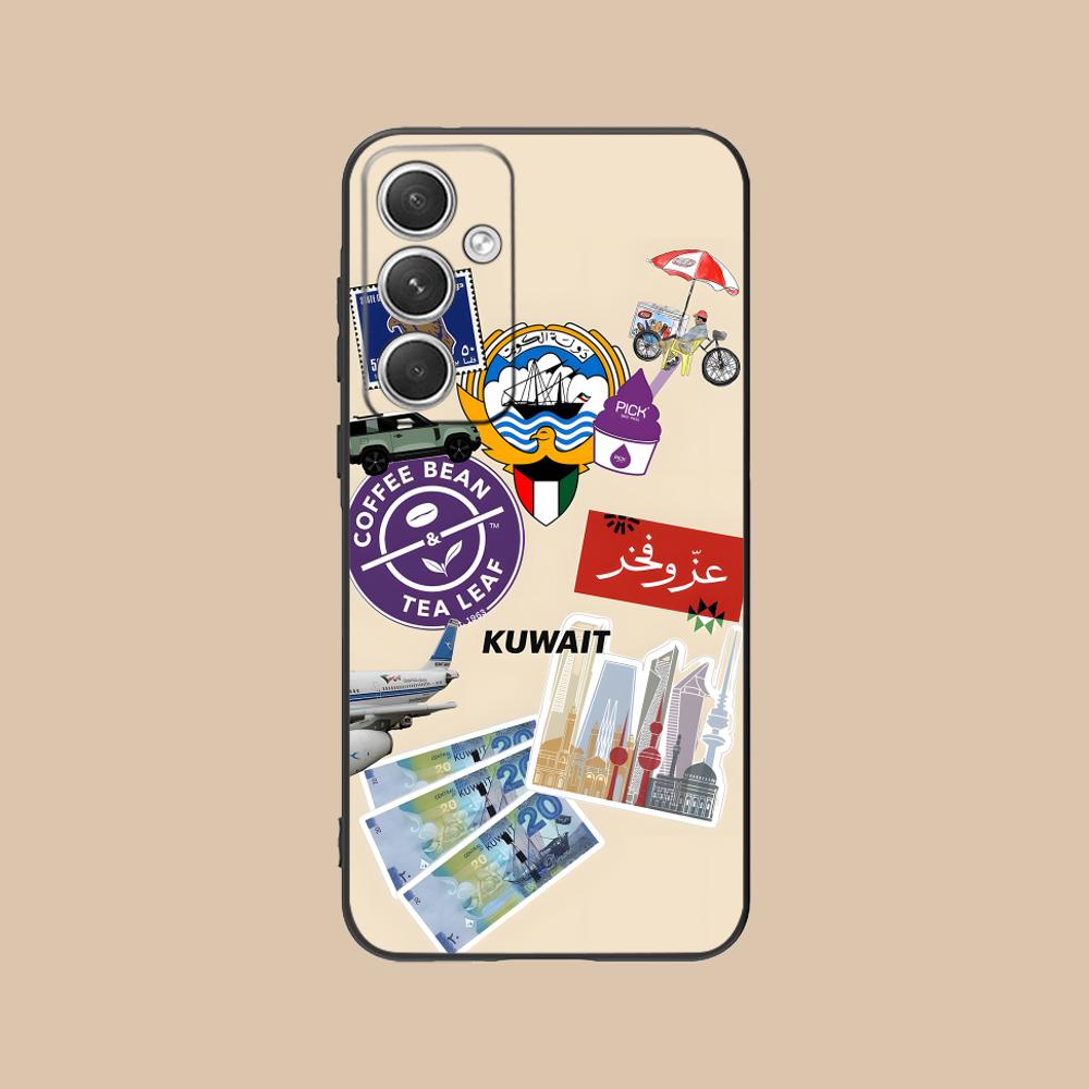 Kuwait Flag Mobile Cell Phone Case for Samsung Galaxy S25 S24 S23 S22 S21 S20 Note20 Plus FE Ultra Colour Cover Cover Pretty