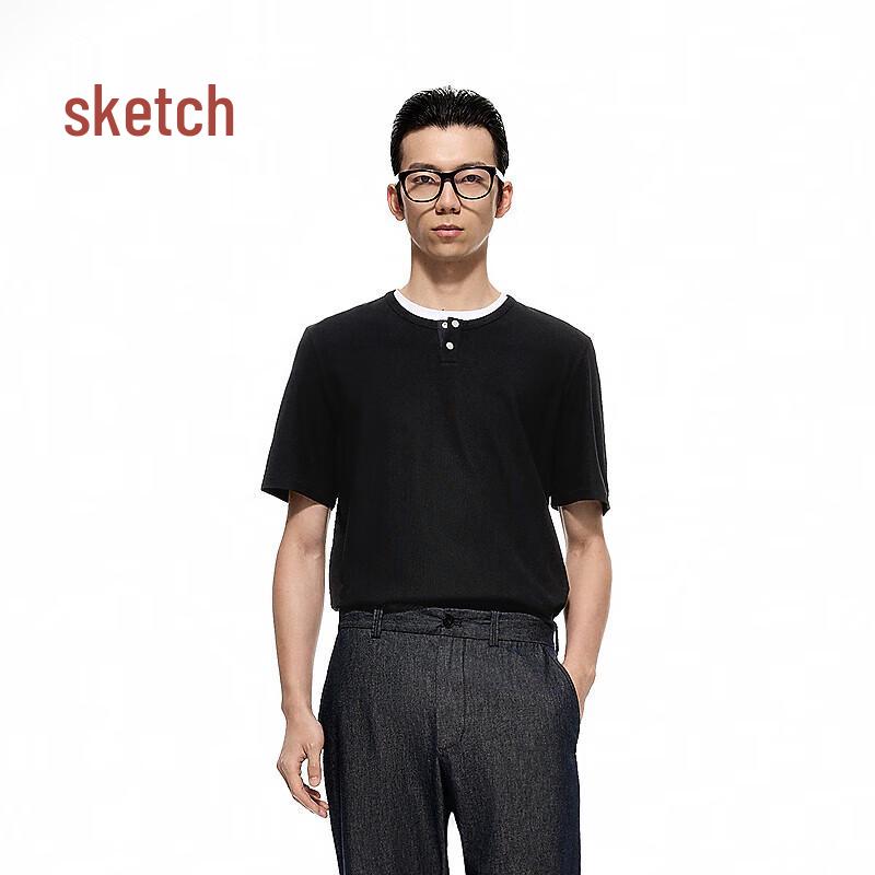 CROQUIS Men's 2025 Summer Raglan Sleeve Round Neck T-Shirt
