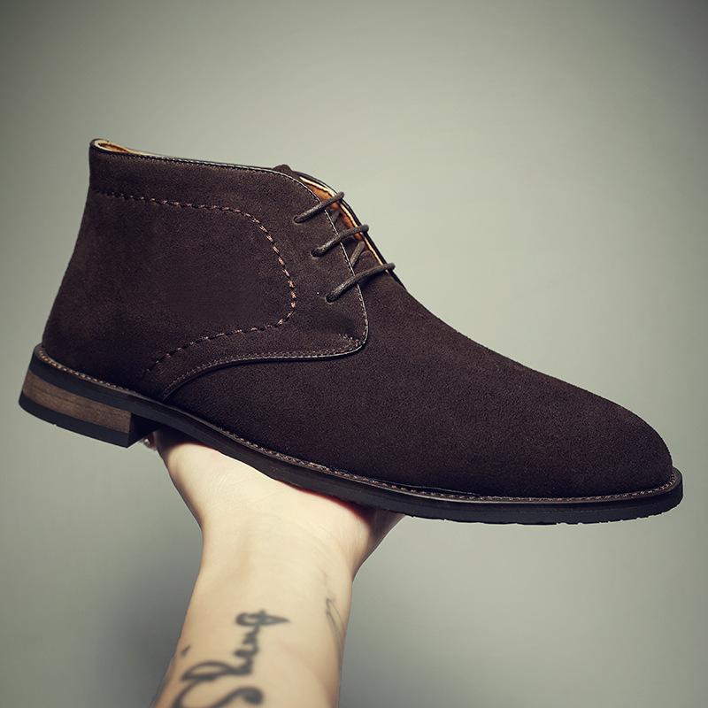 

Derby Casual High Top Leather Shoes Hiking Desert Boots Low Top Martin Boots Men s Dress Business Short Boots Fur Fur 38