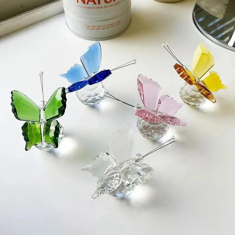Three-dimensional Butterfly Crystal Ornament, Wedding Decoration, Handmade Glass Craft, Tabletop Decoration, Souvenir Gift
