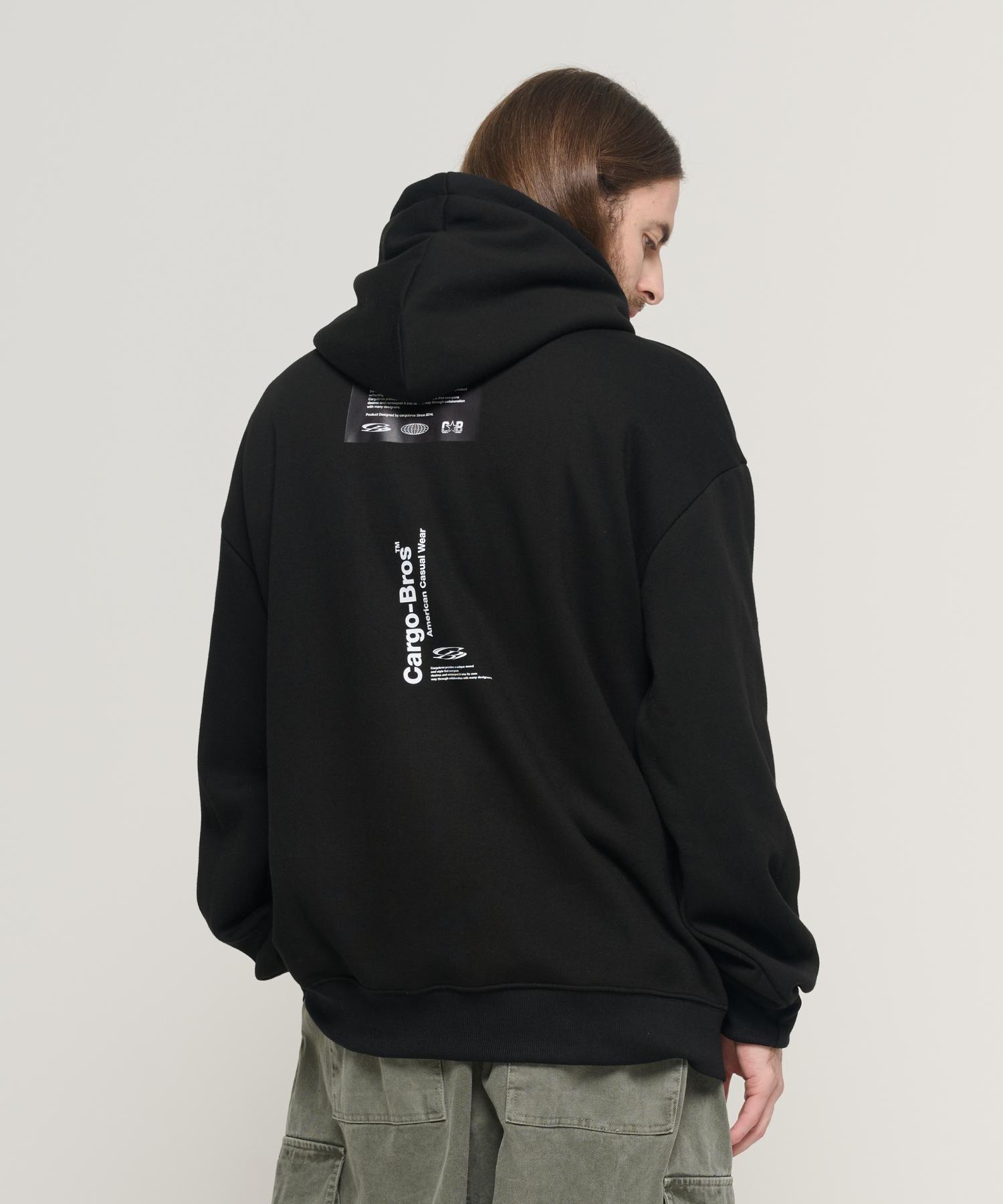 Cargo Bros Lettering Point Oversized Hoodie (Black) M (Brushed)