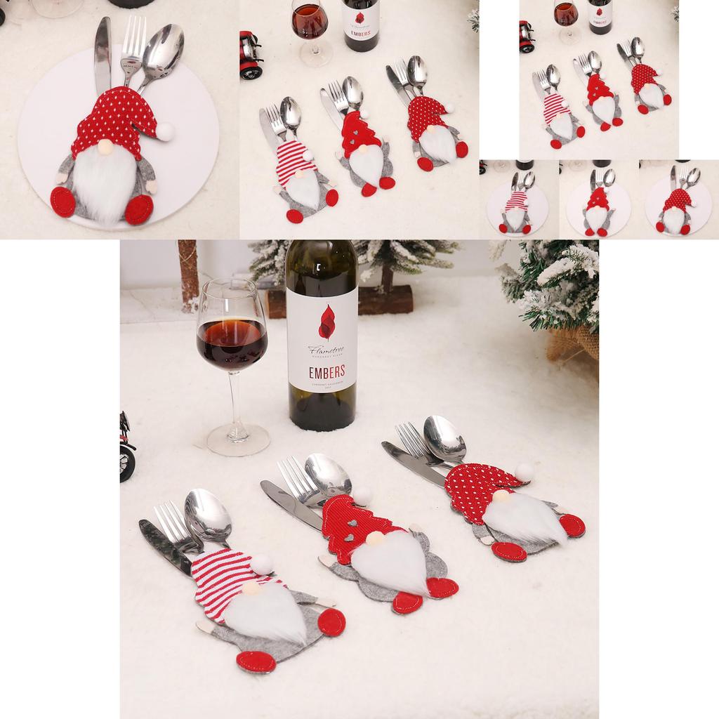 Kreskówkowy Zestaw Sztućców Lalka Bez Twarzy Świąteczne Dekoracje Stołu i Kuchni