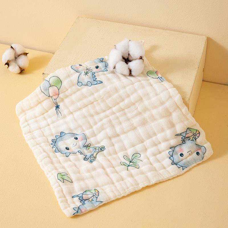 Pure Cotton Baby Washcloth - Soft Cartoon Infant Face Towel, Saliva Towel, Newborn Small Square Towel