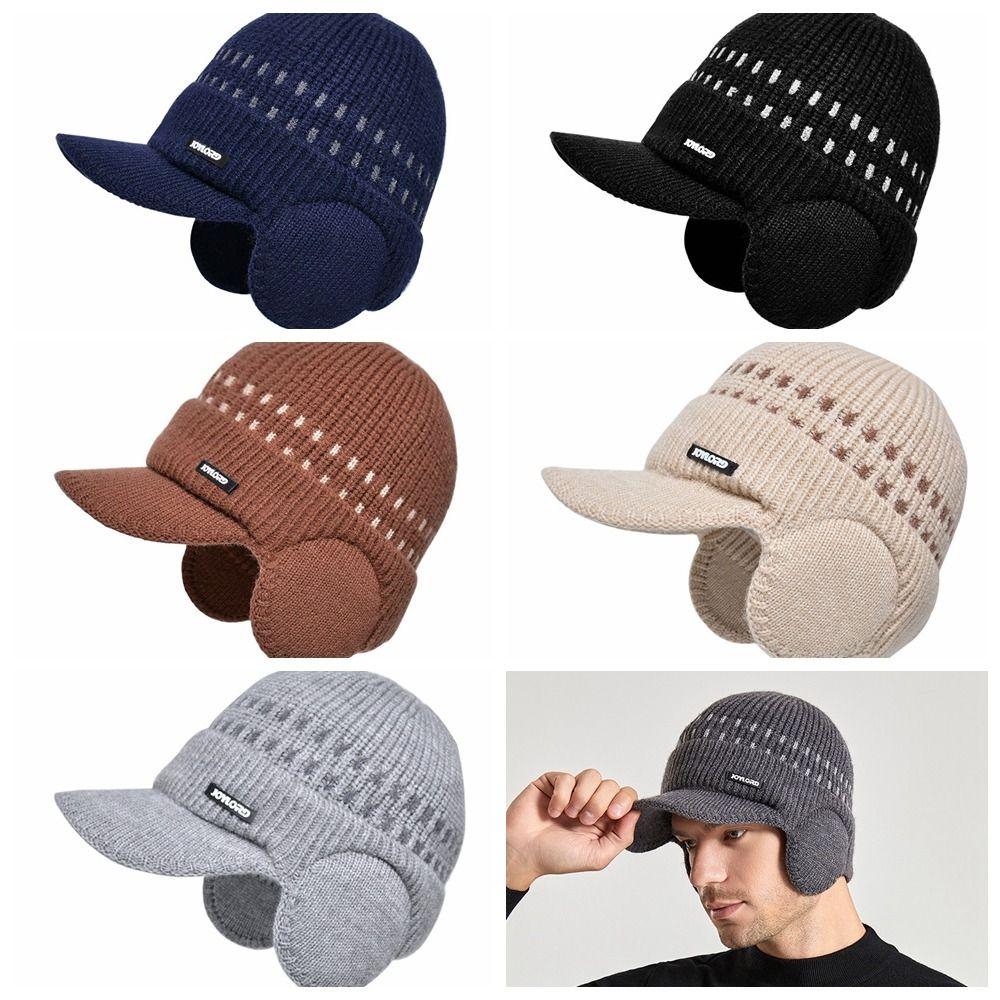 Coldproof Knitted Benines Solid Color Knitted Skullies Fashion Knitted Baseball Hat  Streetwear