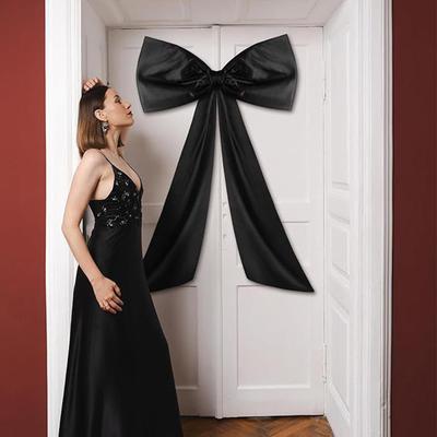 Extra Large Bow Christmas Decoration Christmas Bow With Tie Oversized Christmas Bow With Long Streamers For Wall Door Wreath