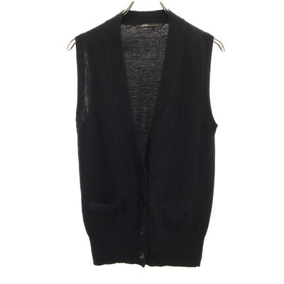 BCBGMAXAZRIA V Neck Knit Vest S Black Women Used