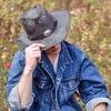 Vintage Faux Leather Hat Women Men Cowboy Hat Ethnic Style Western Style Hat