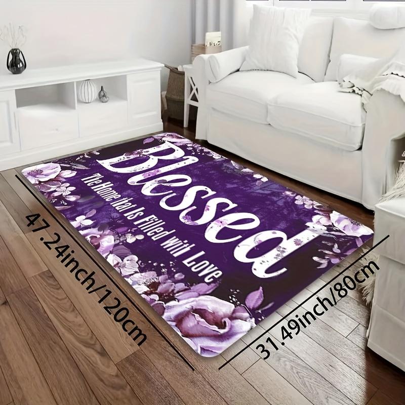 1pc Blessing Full of Love Home Wreath Living Room Carpet Bedroom Carpet Indoor Door Mat Machine Washable Entrance Door Mat Decorative Carpet