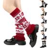 Women's Winter Thickened Christmas Socks With Snowflakes And Fawns, Stackable Knitted Wool Sock Covers