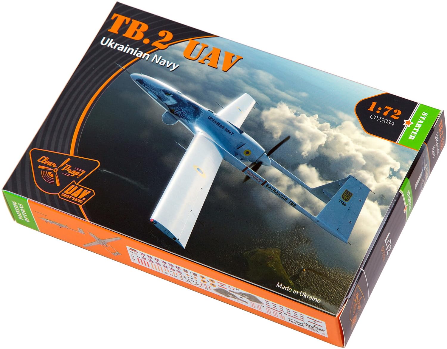 

Clear Prop! 1/72 Ukrainian TB2 Bayraktar Unmanned Aerial Vehicle Plastic Model CPU72034