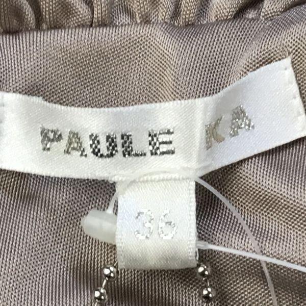 New with Tag PAULE KA Sleeveless Knee-Length Flare Dress/Size 36/S/Beige/Formal(USED)