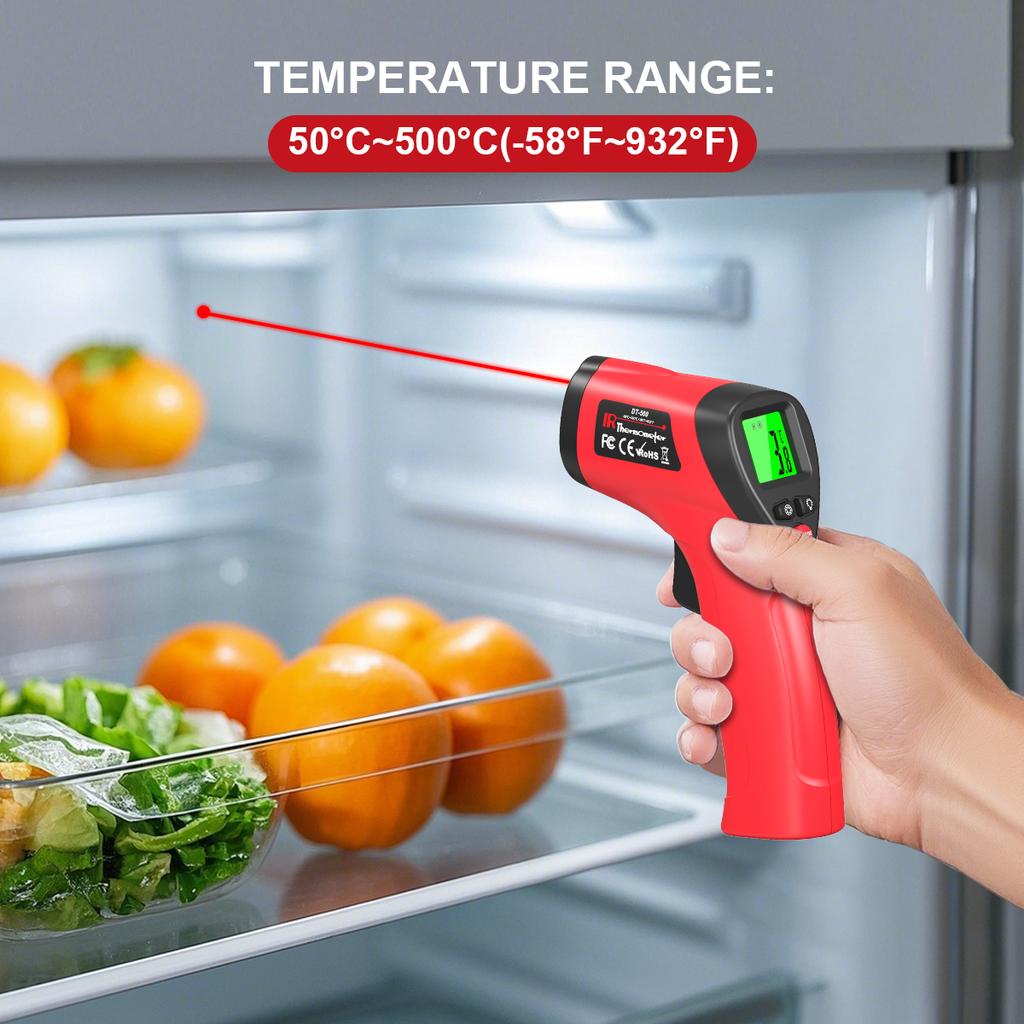 Digital Infrared Thermometer -58℉-932 ℉ Household Thermometer Emissivity Adjustable Non-contact Laser Temperature Gun for Home