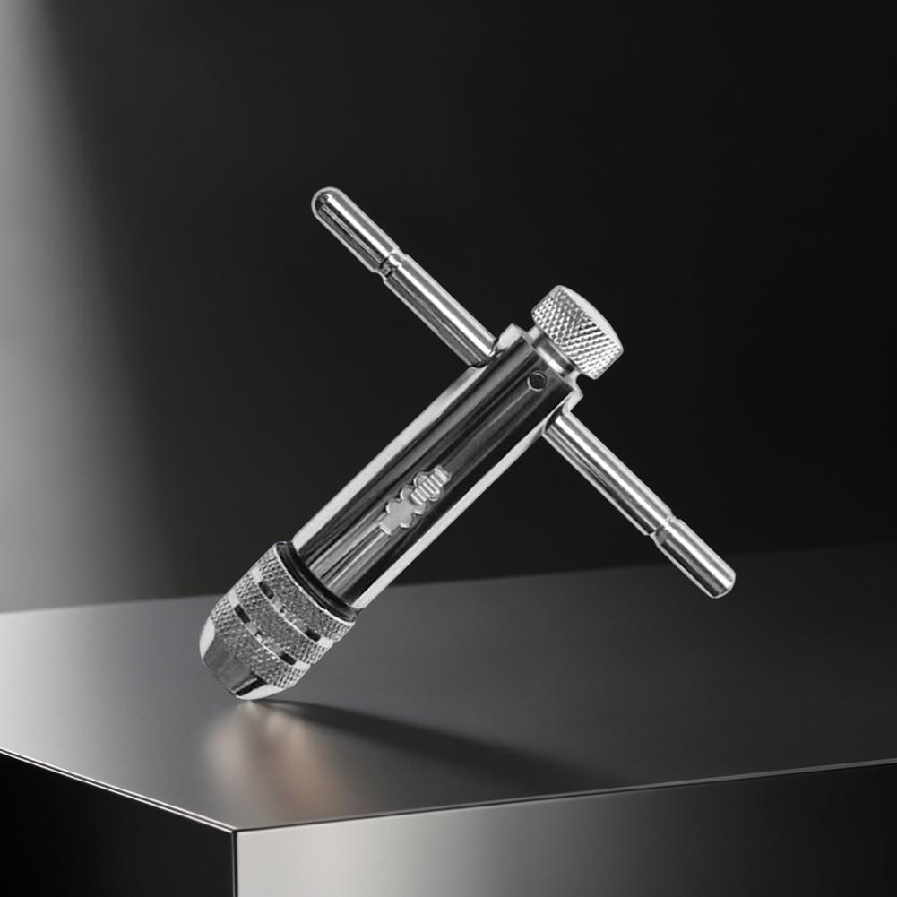Adjustable T-Handle Ratchet Tap Wrench Reamer Hand Manual Holder Wrench M3-M8 M5-M12 Metric Tap Wrench T-Tap Ratchet Wrench