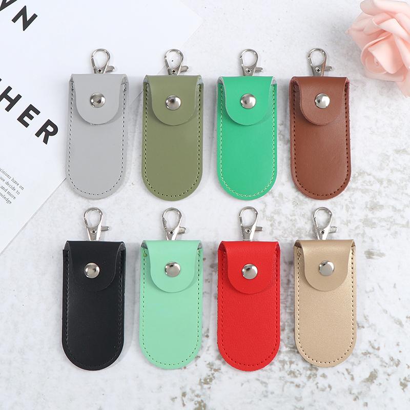 Pouch Bag Case Protective Leather With Keychain For Usb Flash Drive Memory Stick