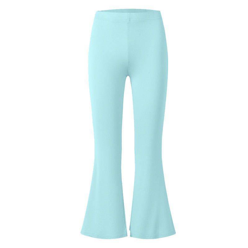 8-12 Years Kids Girls Solid Color Casual Flare Pants