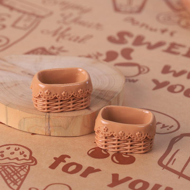 

Цветочная рамка Мини плетеная корзина смола DIY набор для игрушек еда аксессуары