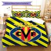 Juego de Colcha y Funda de Almohada con Logo del Villarreal CF Decoración del Hogar Regalo de Cumpleaños (1 * funda nórdica + 2 * fundas de almohada, sin núcleo)