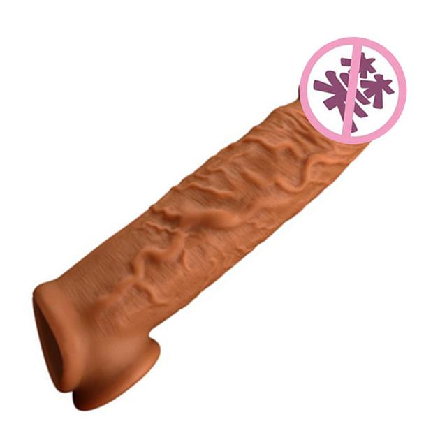 Penis Extender Cock Rings Reusable Delay Ejaculation Penis Condoms Dick Sleeve Silicone Glans Cover Enlargement Sex Toys For Men