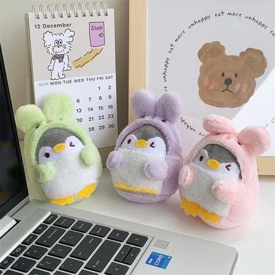 Cute Rabbit Penguin Doll Grab Machine Doll Bag Pendant Keychain Plush Penguin Doll Small Gift