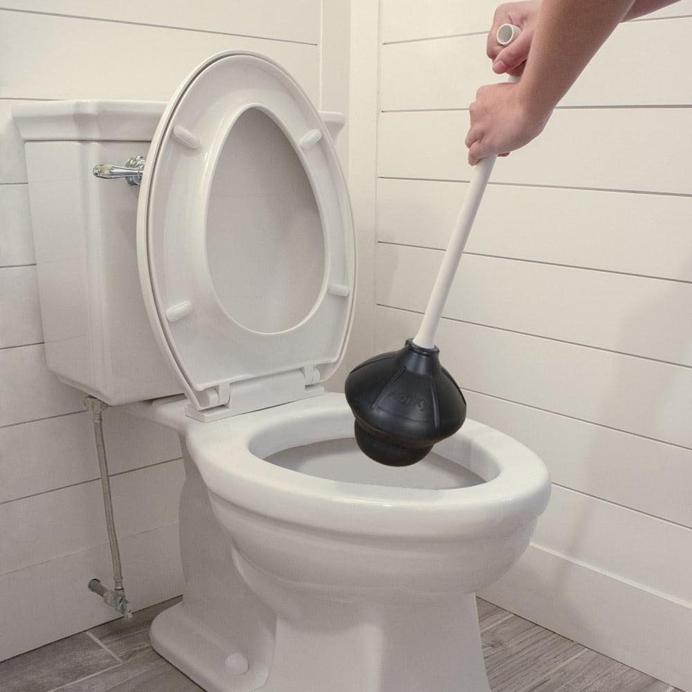 Toilet Plunger All Bowl Shapes Efficient Clog Removal Flexible Rubber Non-Marking T-Handle Comfortable Grip Durable 92-4RM