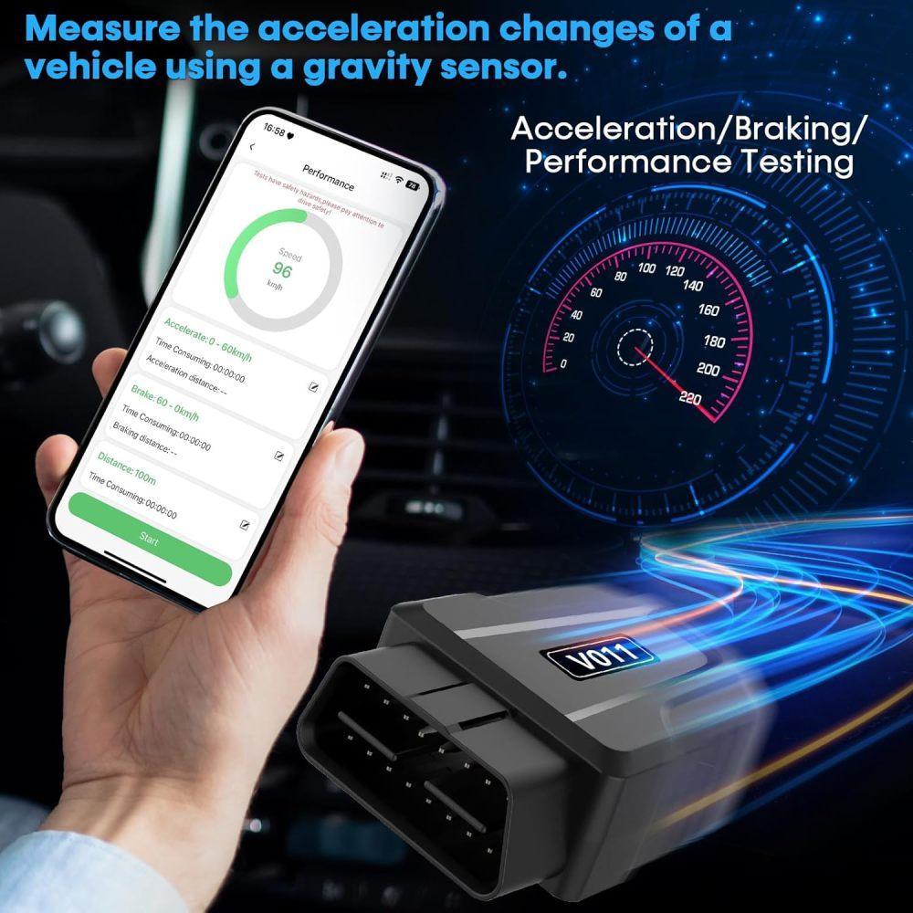Bluetooth OBD2 skener APP pre auto: Bezdrôtový jednoduchý setup 1S Automatické pripojenie k telefónu - Čítačka chybových kódov motora vozidla s funkciou vymazania/resetovania Diagnostický nástroj