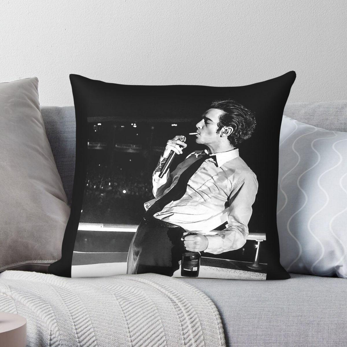 Exquisite Ornaments Unisex The 1975 Matty Healy Smoking Square Pillowcase Polyester Linen Velvet Printed Zip Decor Sofa Seater Cushion Cover