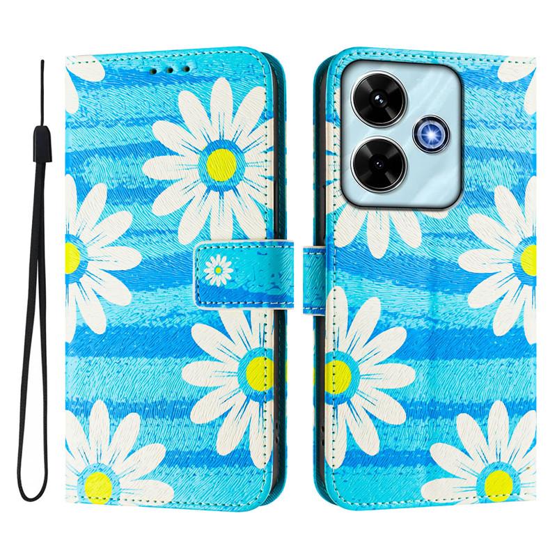 Luxury Flip Leather Case For Xiaomi Poco M6 Plus Flip Cover on For Xiomi Mi PocoM6 4G M 6 Pro 5G Wallet Bags Flower Cases Etui