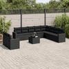 VidaXL Garden Lounge Set 11 Pcs with Cushions Black Wicker 3219165