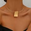 Geometric Square Choker Necklace Vintage Simple Style Jewelry For Women Collar Women'S Simple Holiday Party Accessories