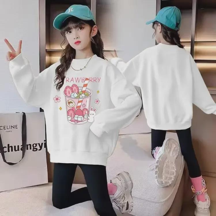 Dívčí mikina s potiskem v korejském stylu 2023 - stylový ležérní jarní/podzimní svetr