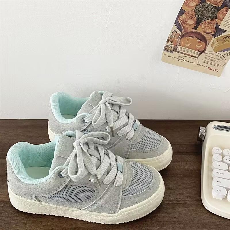 Thick baseplate shoes breathable niche spring and autumn new mesh casual sports board shoes