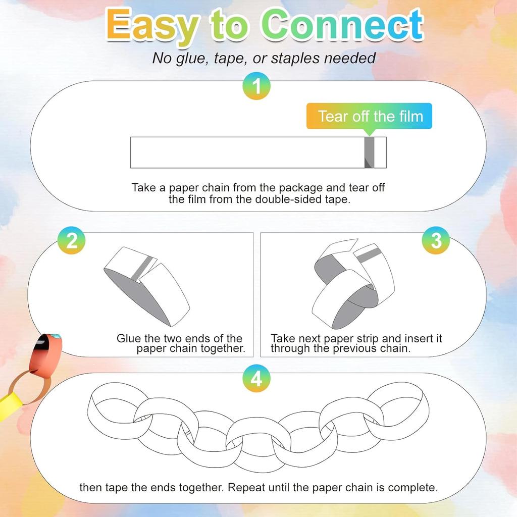 Morcheiong 300 Paper Cha Bright Color Paper Strips for Crafting DIY and Party Decorations