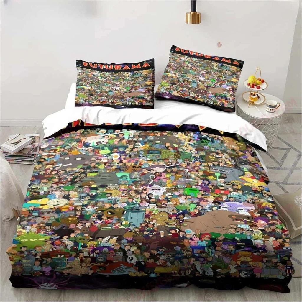 Tecknad Futurama Bender Affisch Sängkläder Set Lakan King Twin Dubbel Barnsängkläder Set Mikrofiber eller Polyester Påslakan Set