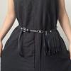 PU Leather Waistband with Bag Zinc Zinc Alloy Pocket Belts Waist Bag Tassel Belt  Streetwear