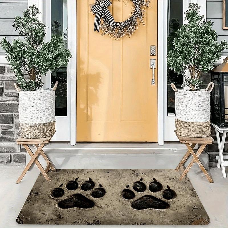 Muddy Dog Paw Print Mat: Non-Slip Soft Coffee Maker Mat, Washable Area Rug for Kitchen, Entryway, Living Room Home Decor