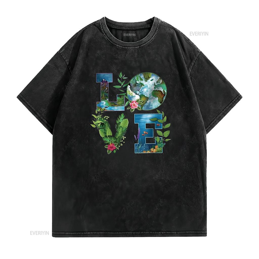 Earth Day Planet Anniversary Everyday T Shirt vintage Washed homme Top For Everyday Wear designer clothes Breathable fashion
