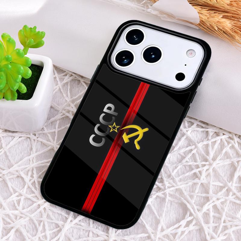 Soviet Union USSR CCCP Flag Shockproof Phone Case for iPhone 17 Air 16e 15 11 12 14 13 Pro Max Cover Coque