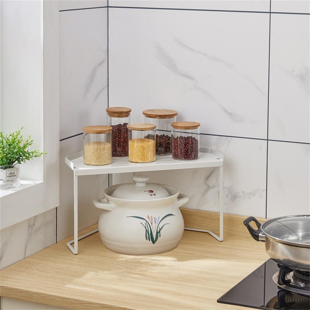Kitchen Spice Rack Corner Stackable Standing Triangle Rack Countertop Storage Organizer Shelf Bathroom Shower Makeup Storage