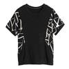 Women's Clothing Summer Short Sleeve Sequined Geometric Printing Crew Neck Pullover T-shirt Casual Fashion Elegant Trendy Tops