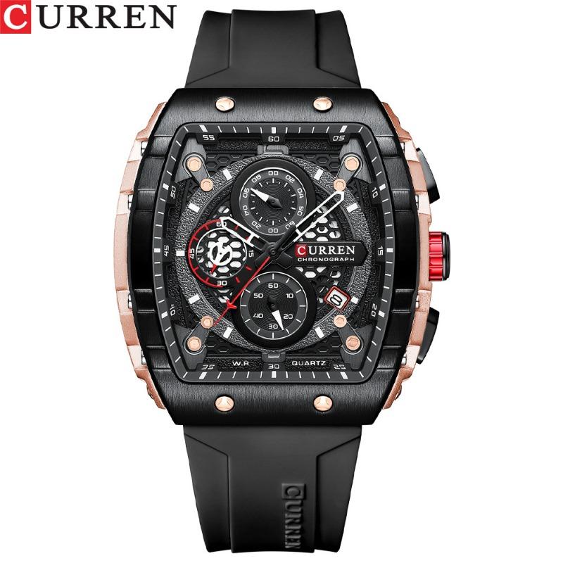 CURREN Men's Waterproof Six-Pin Quartz Calendar Tape Men's Watches Men's Watches