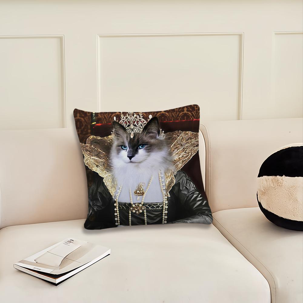 Portrait of the Palace Cat Cushion Cover Pillow Cover Decoration Room Home Sofa Living Office Car Nordic Simplicity