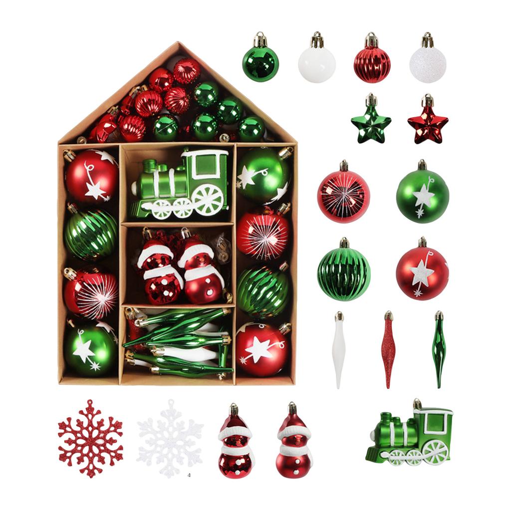 70% Painted Christmas Decorative Christmas-shaped Christmas Tree Ornaments, Electroplated Christmas Ball Set